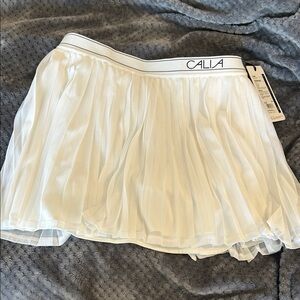 NWT Calia by Carrie Underwood Women's SzM White Pleated Tennis Skort